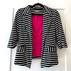 Black & white striped blazer